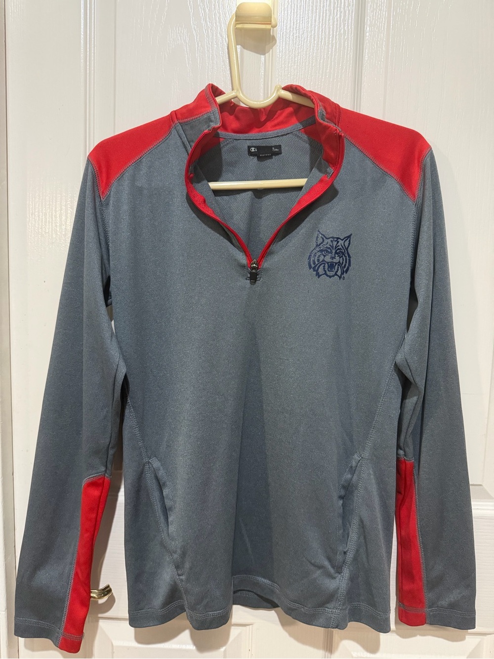 Arizona Wildcats Champion Grey and Red Quarter-Zip Performance Jacket